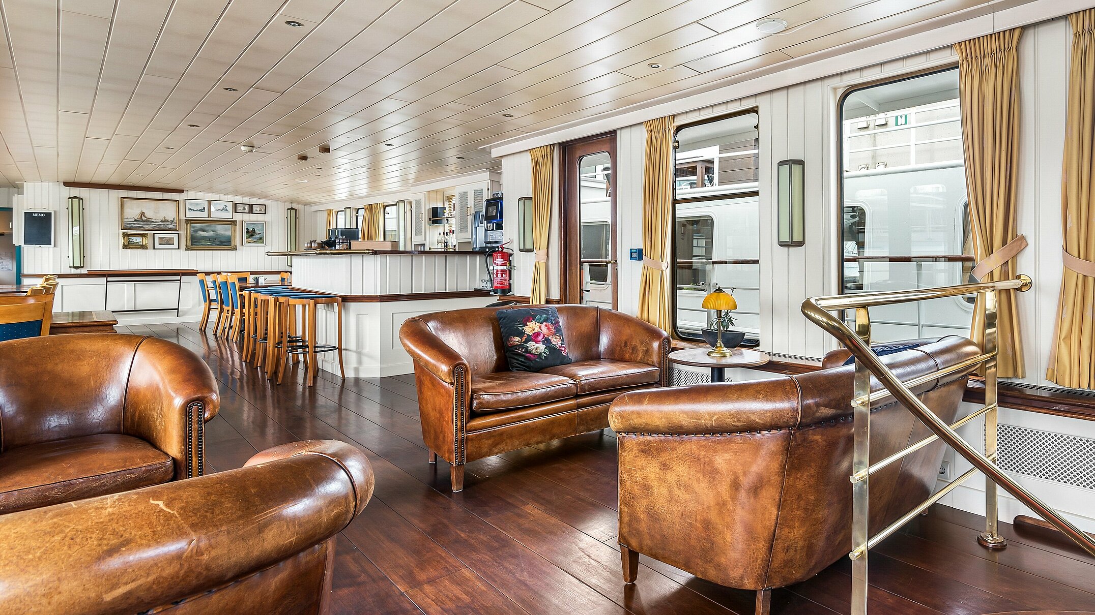 Cycletours Holidays Barges Sailing Home Lounge with Bar 